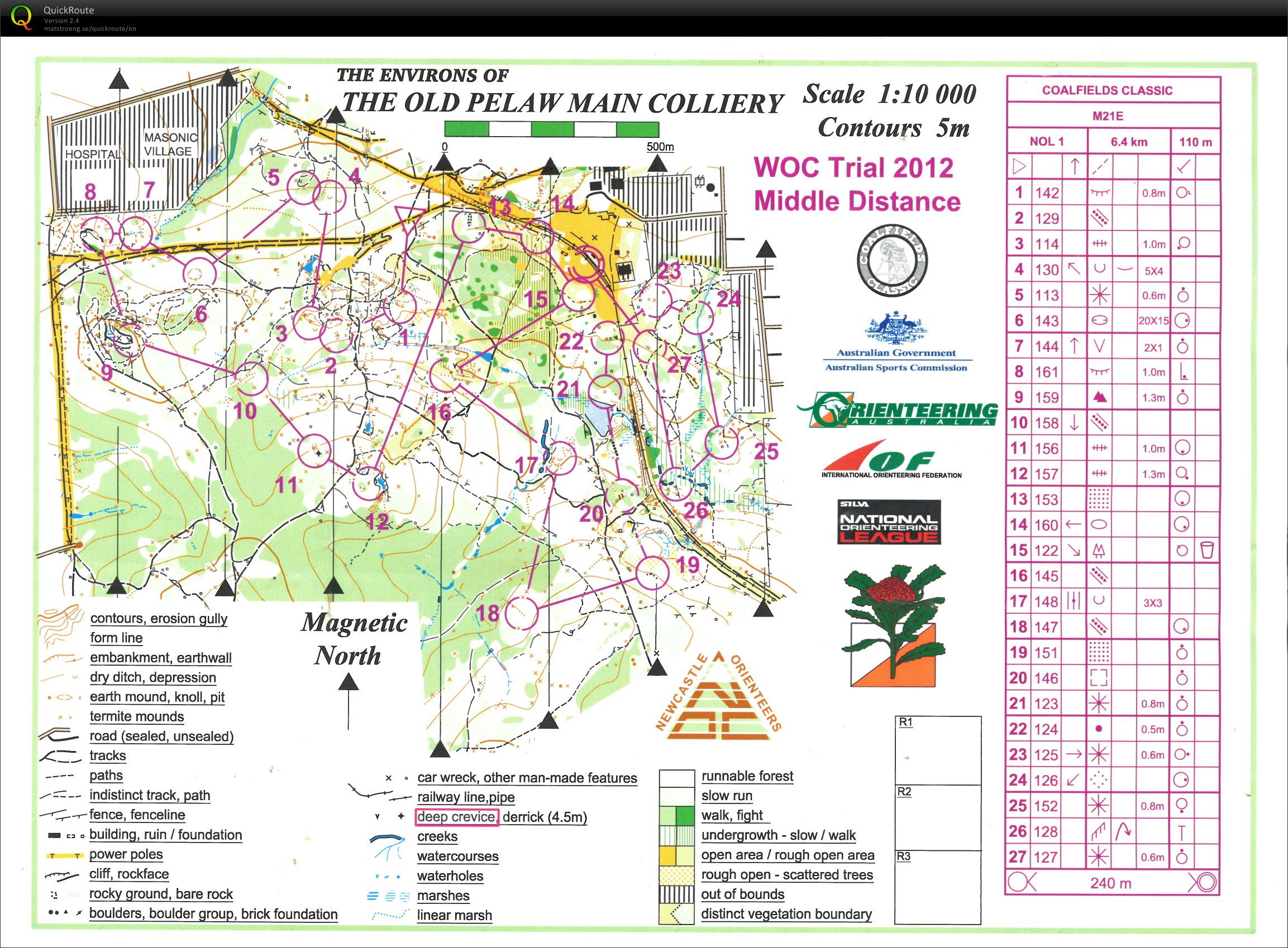 Coalfields Classic National Orienteering League Race 12 & WOC Trials (12/05/2012)