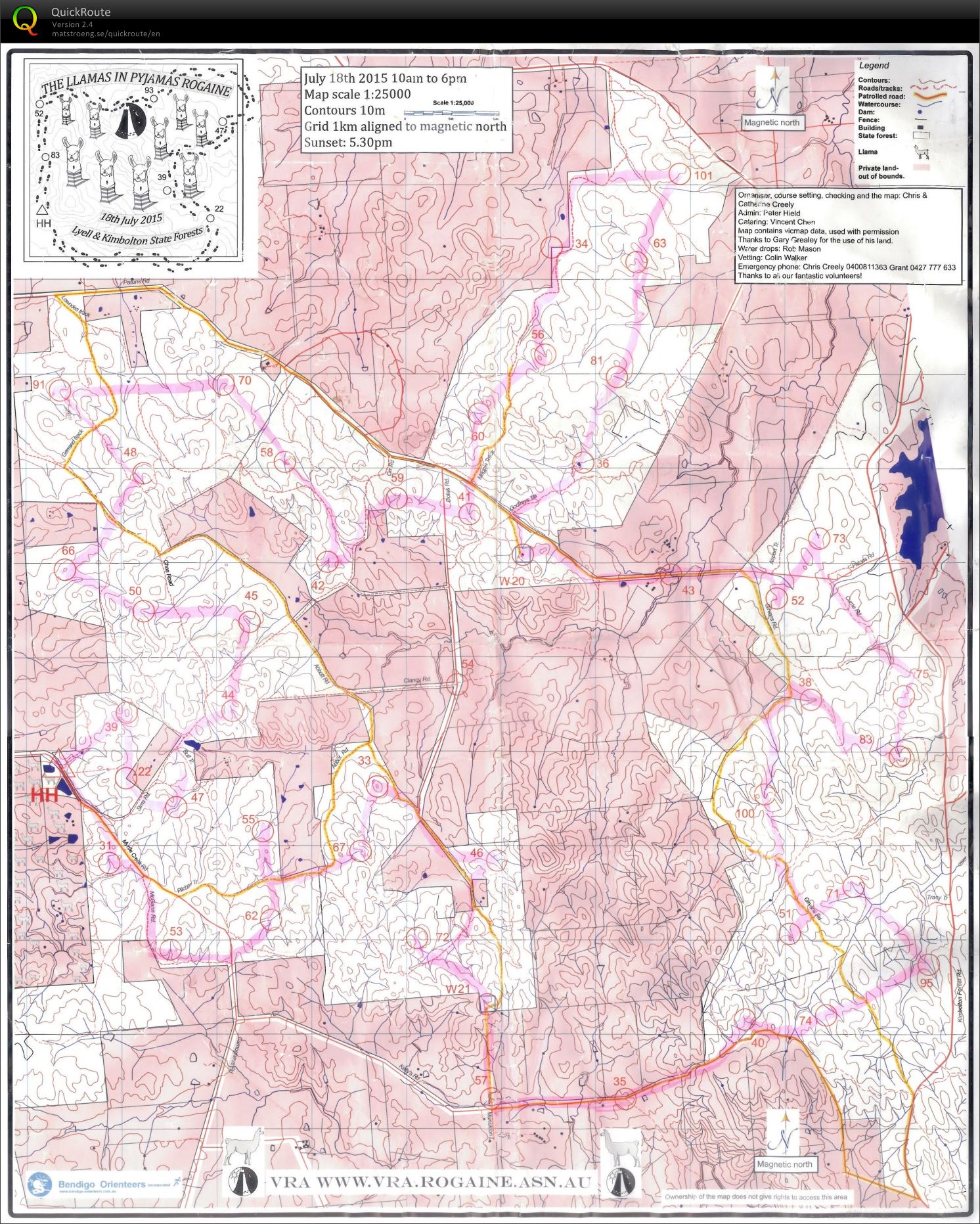 Bendigo 8hr Rogaine (2015-07-18)