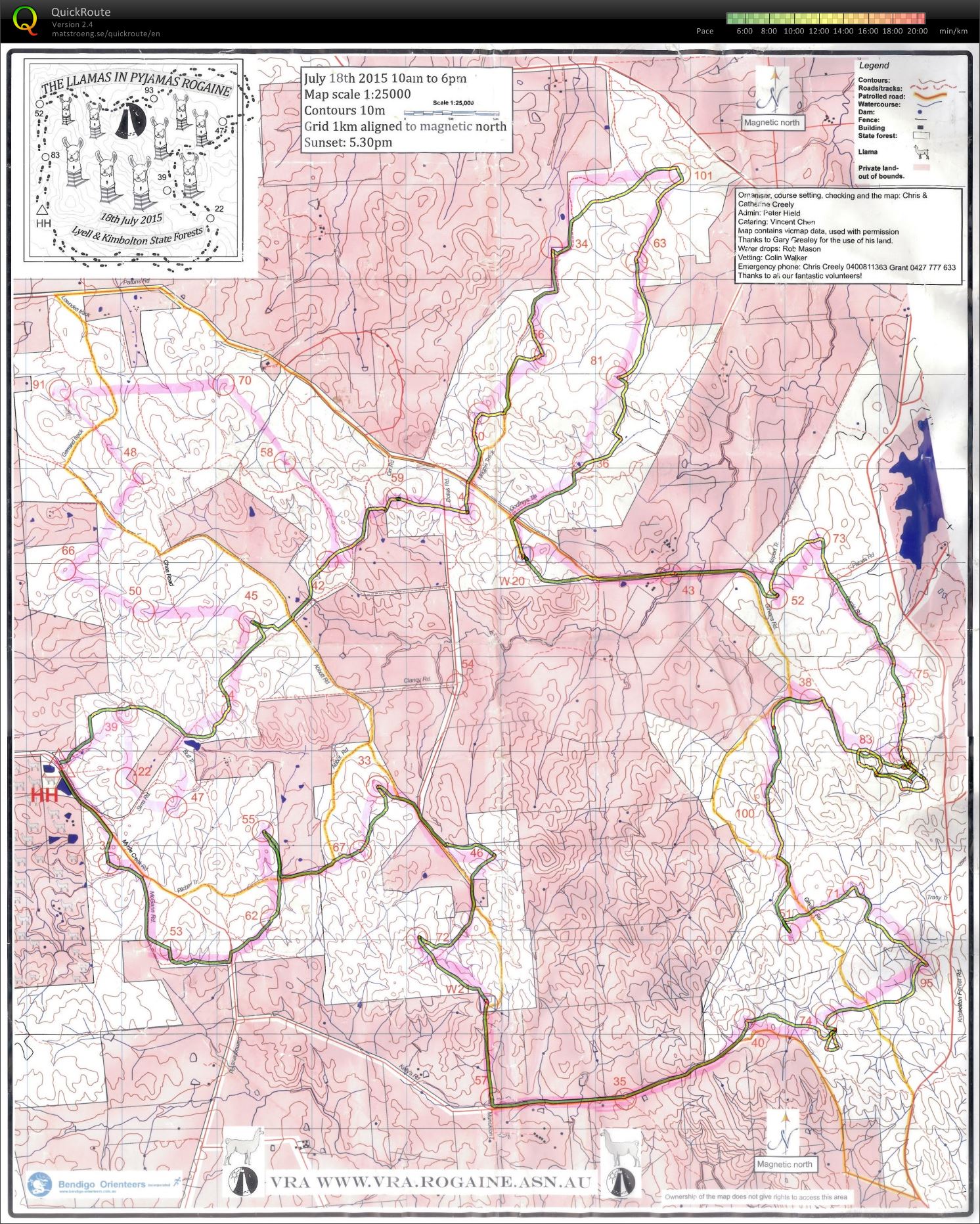 Bendigo 8hr Rogaine (2015-07-18)