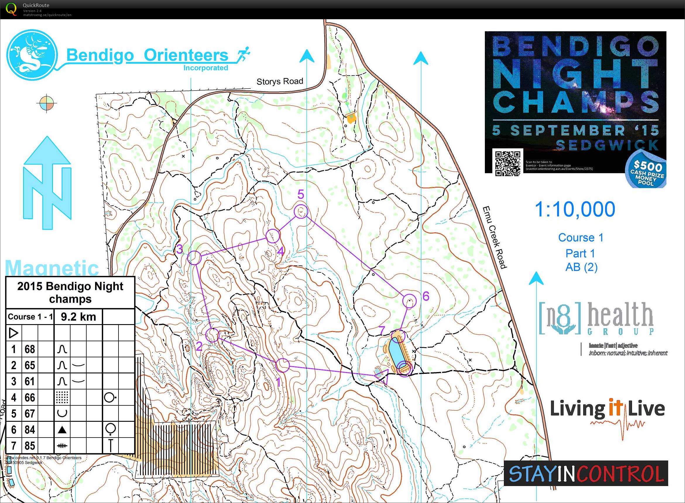 2015 Bendigo Night Champs - map 1 (05/09/2015)