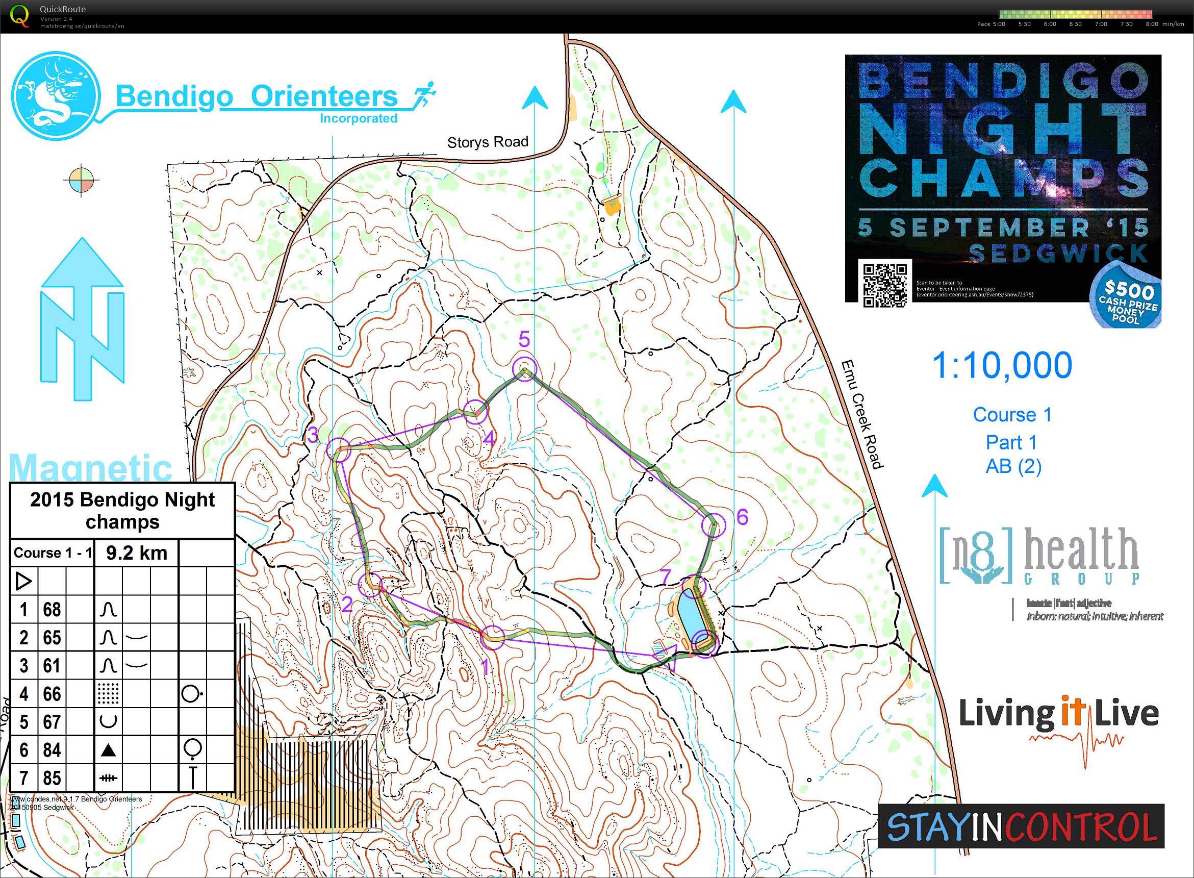 2015 Bendigo Night Champs - map 1 (05/09/2015)