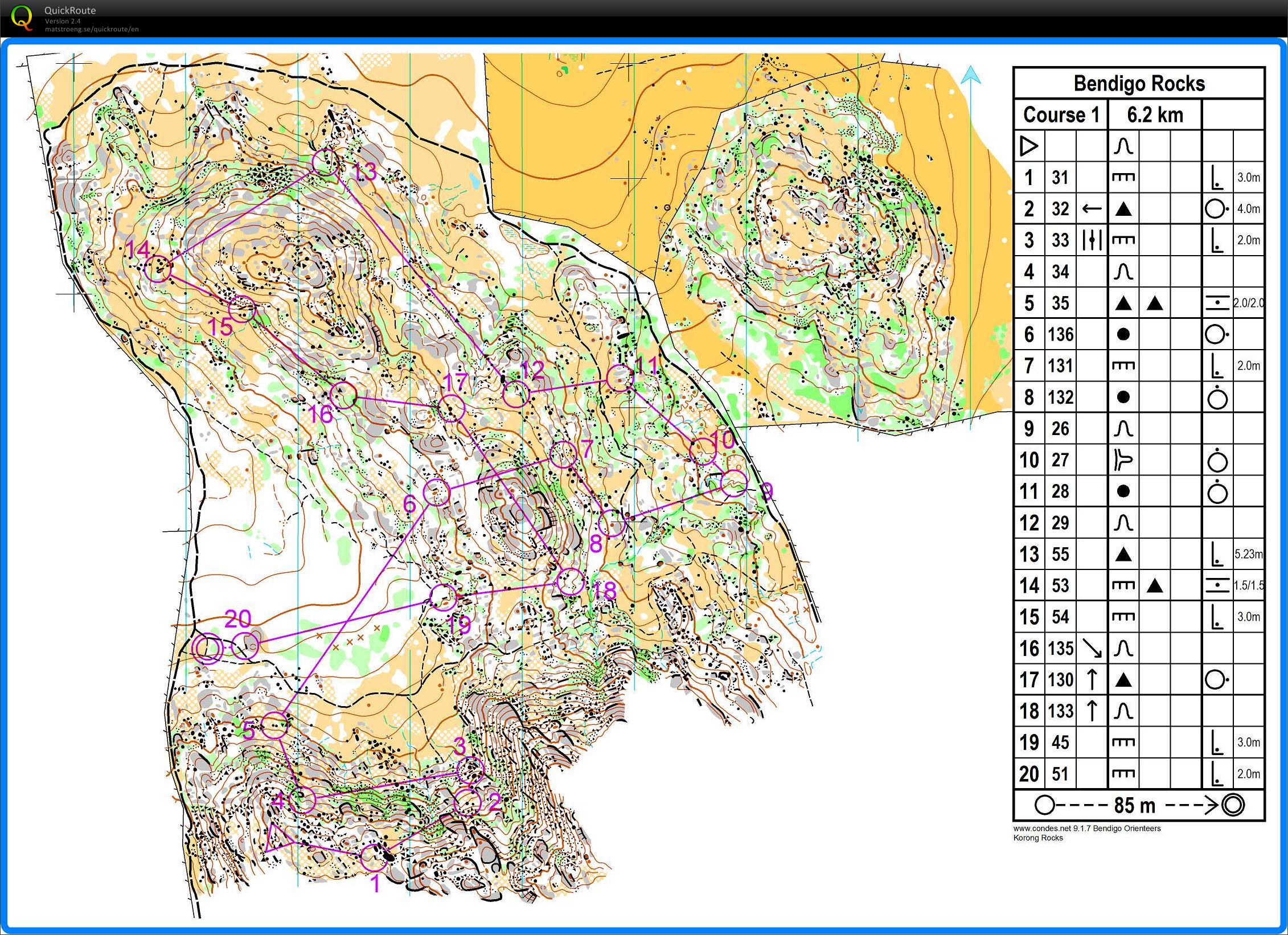 Bendigo Rocks 2, Course 1 (2015-09-19)