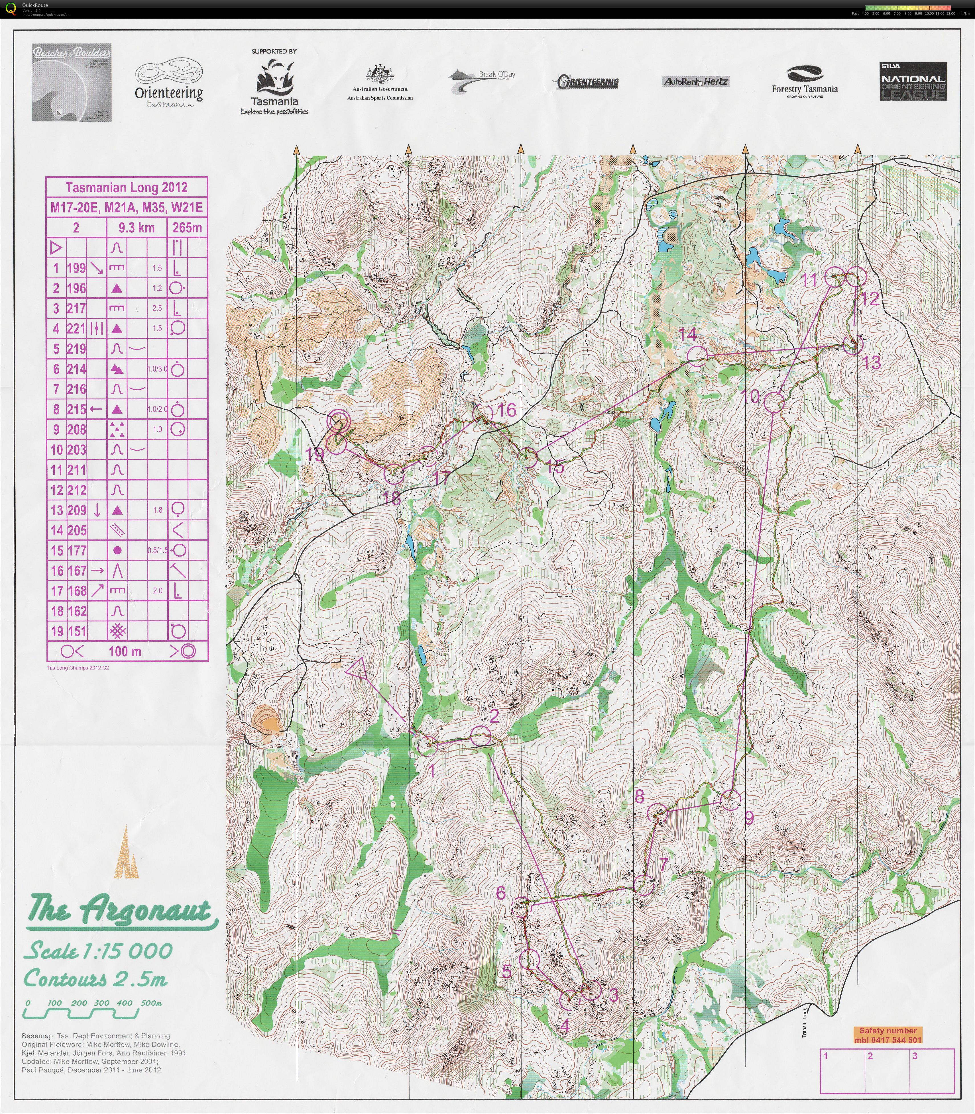 Tasmanian Long Distance 2012 Course 2 (2012-09-23)