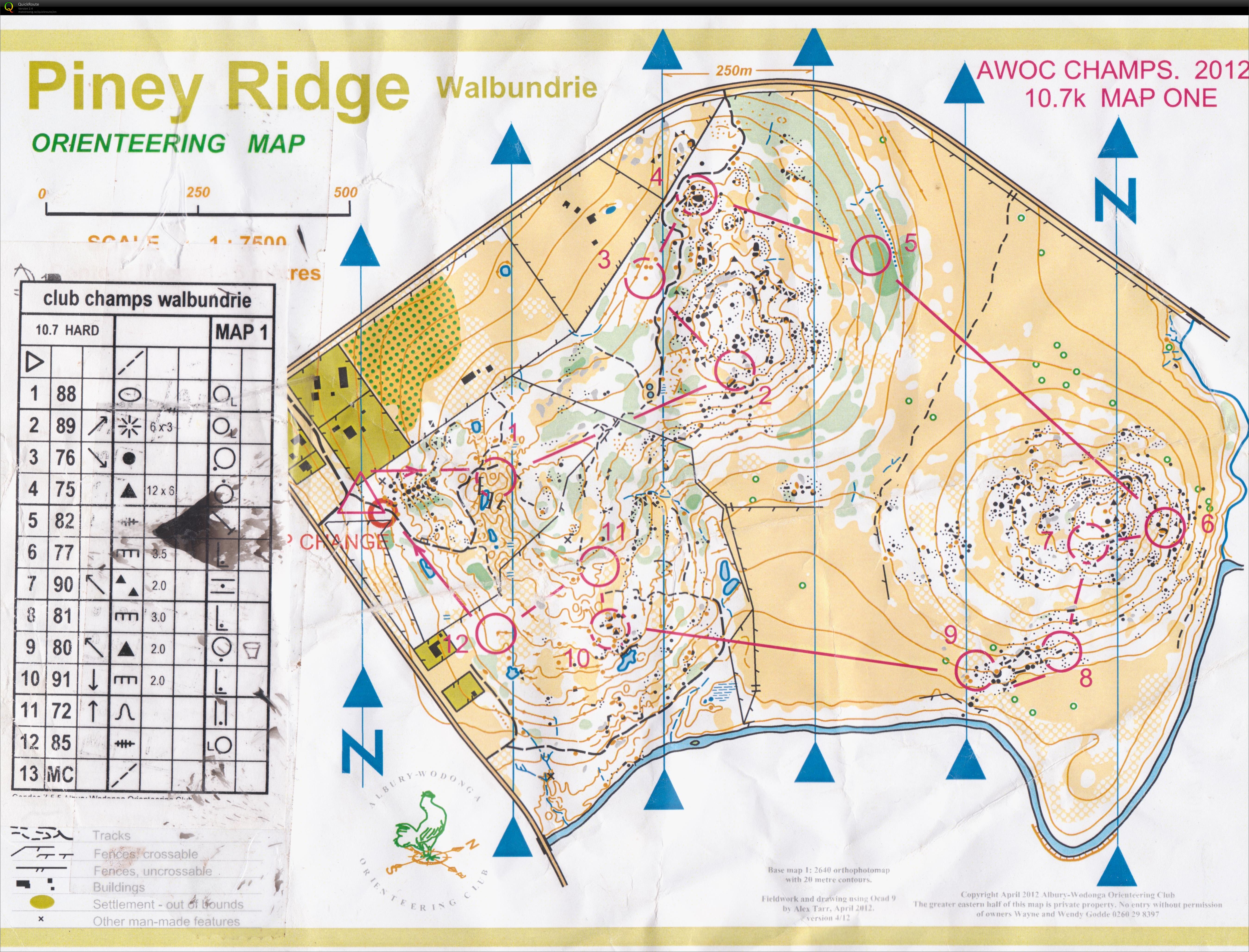2012 Albury Wodonga Championships - Map 1 of 2 (2012-11-04)