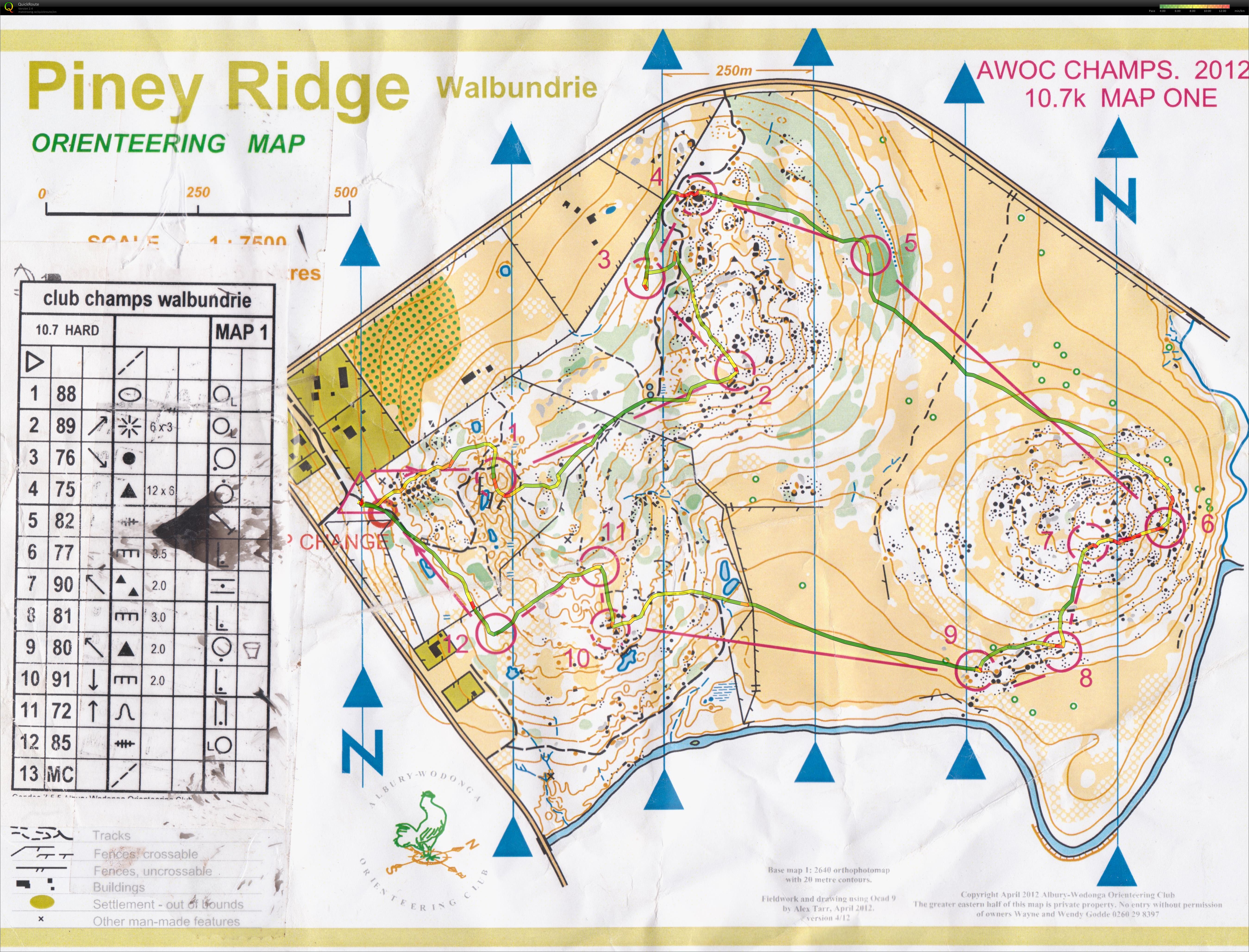 2012 Albury Wodonga Championships - Map 1 of 2 (2012-11-04)