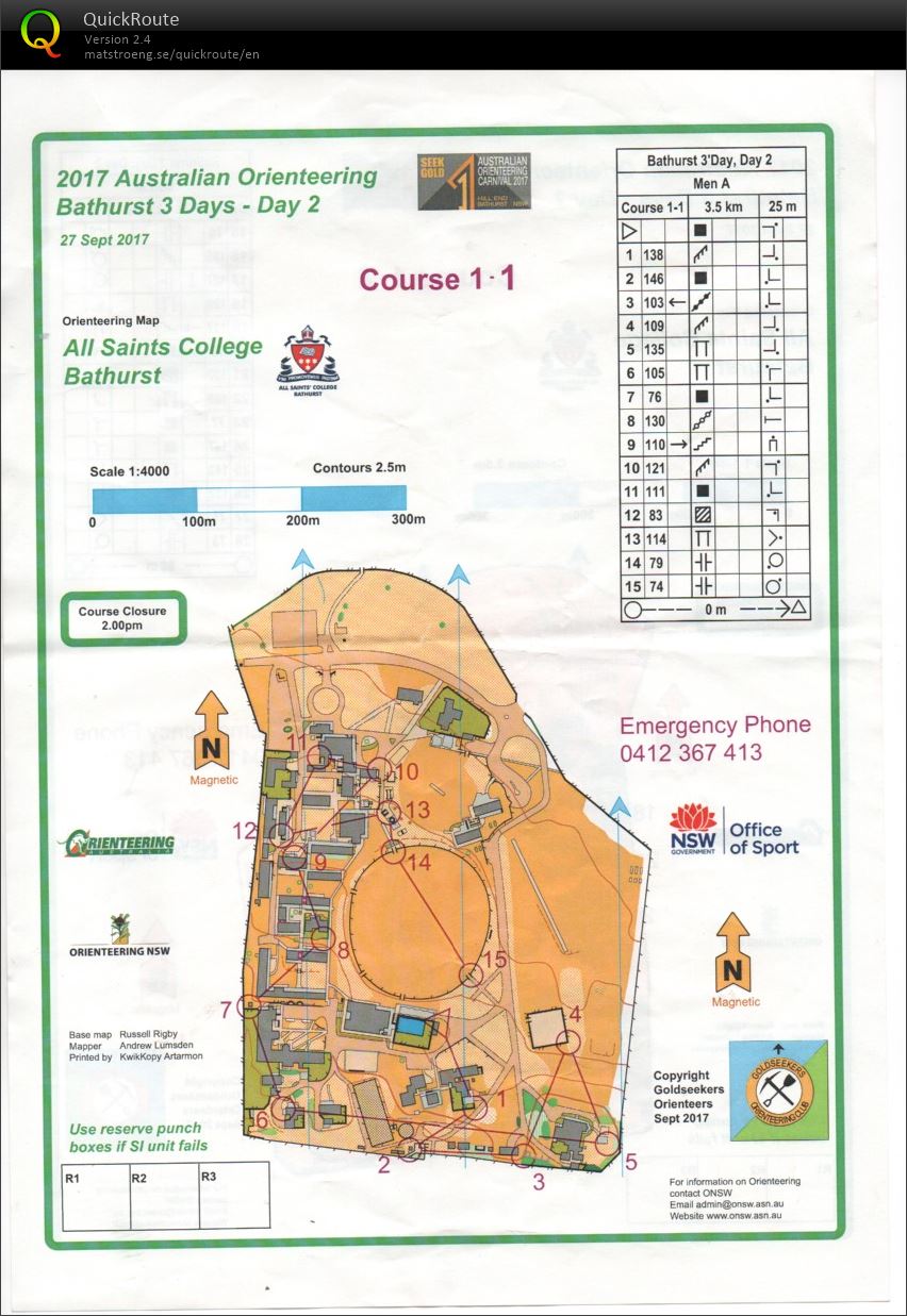2017 Bathurst 3 Day - Sprint Map 1 (2017-09-27)