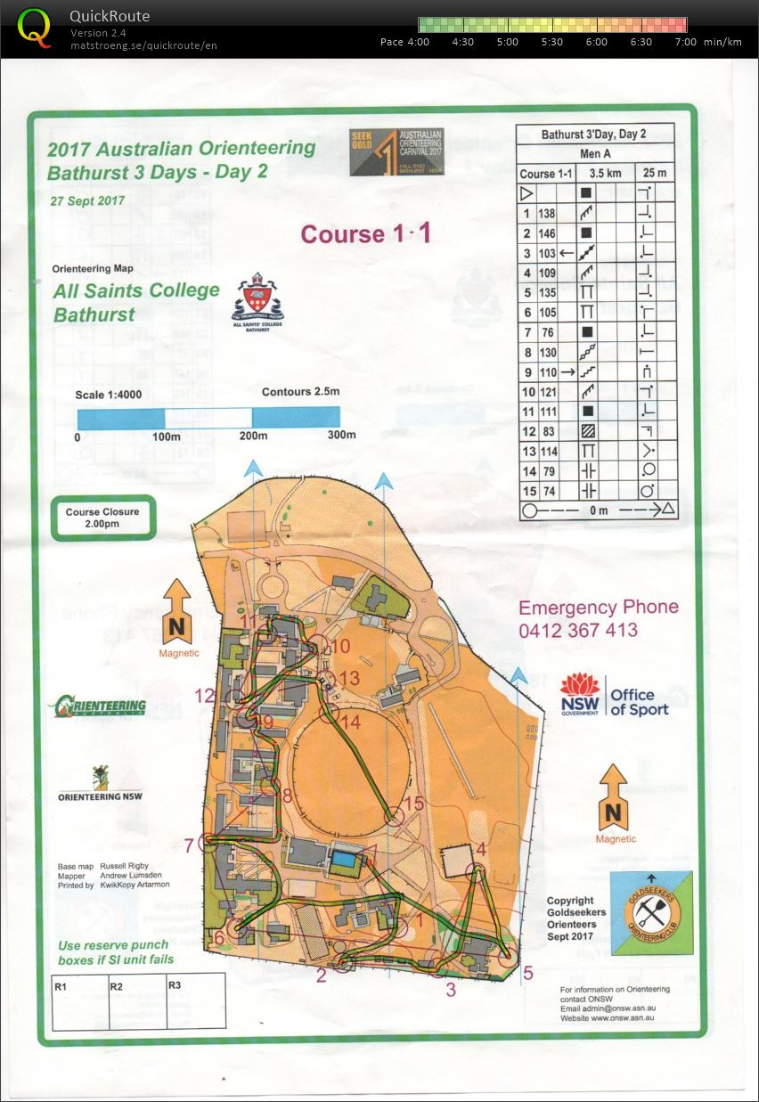 2017 Bathurst 3 Day - Sprint Map 1 (2017-09-27)