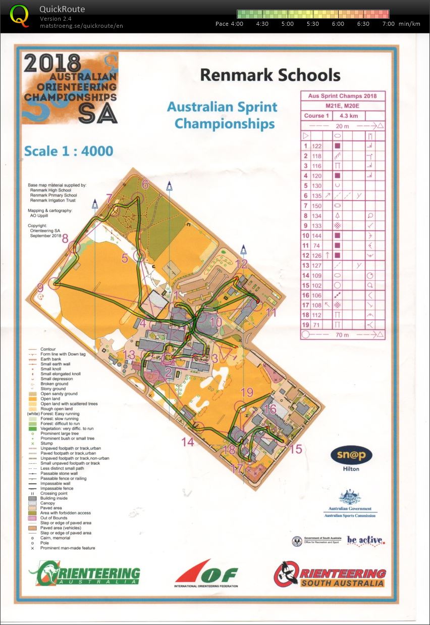 2018 Australian Championships Sprint map 1 of 2 (01/10/2018)