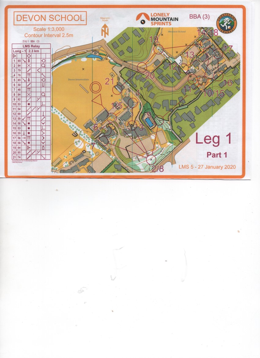 2020 Lonely Mountain Sprint Relay map 1 of 2 (2020-01-27)