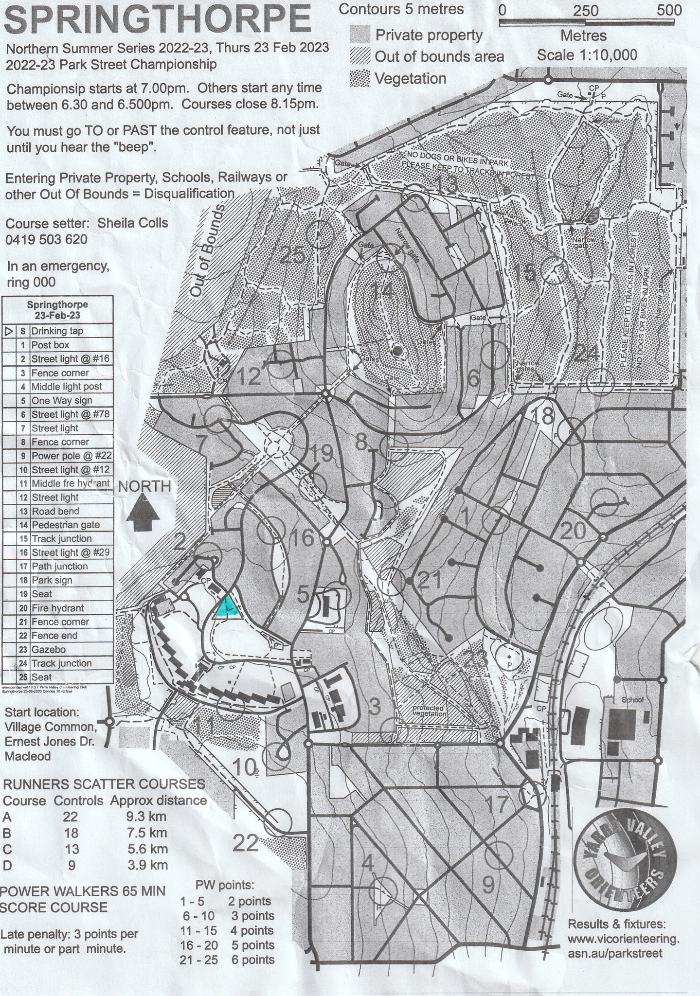 2023 Park & Street Orienteering Championships (2023-02-23)