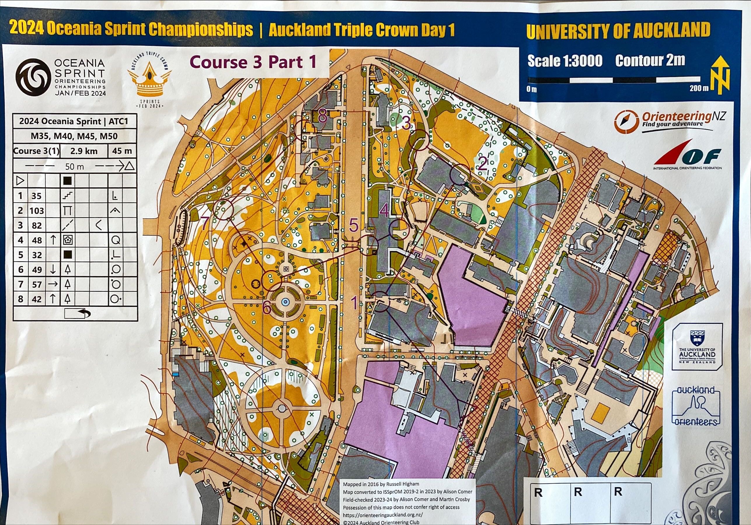2024 Oceania Championships Sprint map 1 of 2 (03-02-2024)