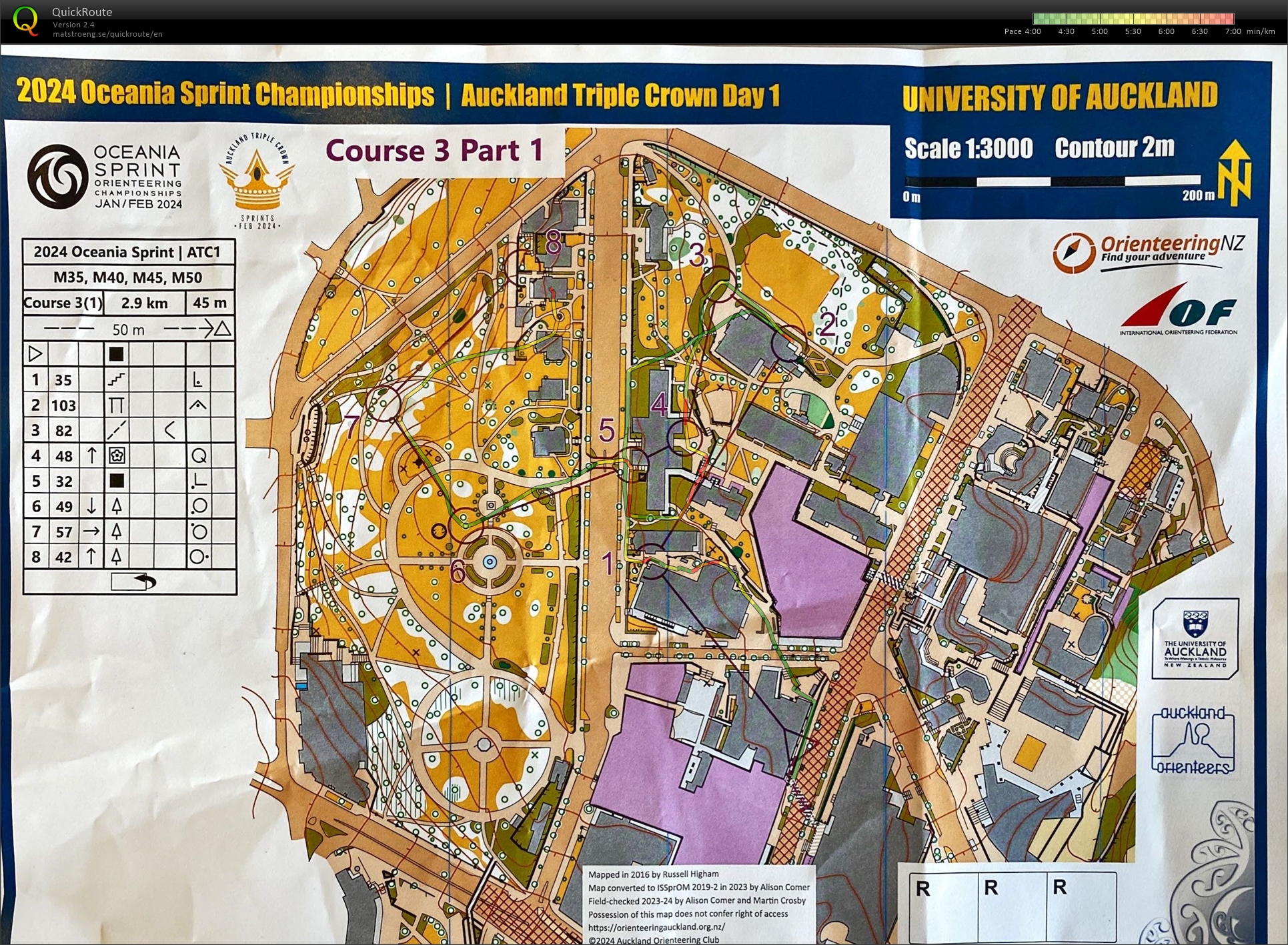 2024 Oceania Championships Sprint map 1 of 2 (03-02-2024)