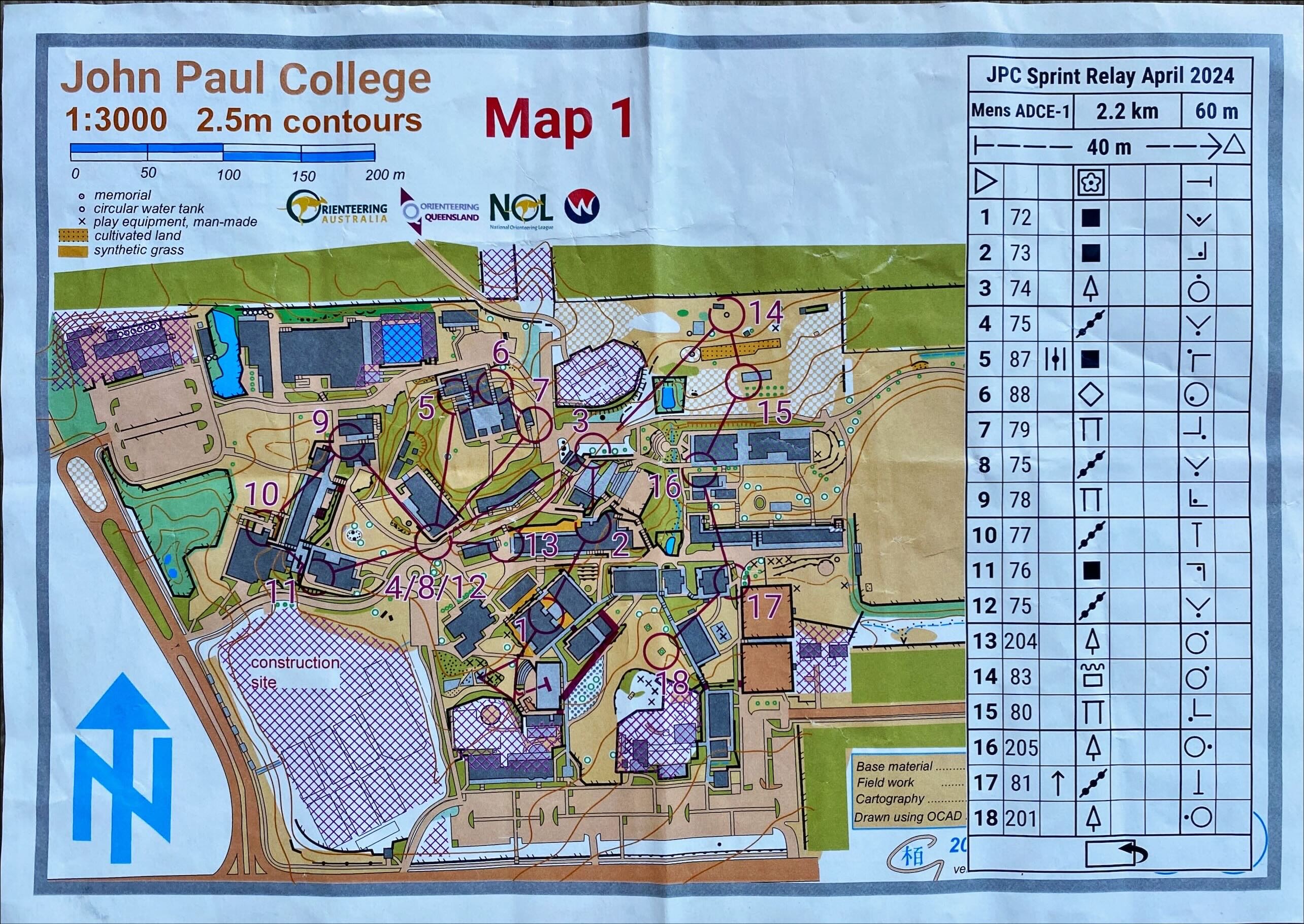 2024 NOL Sprint Relay map 1 (27.04.2024)