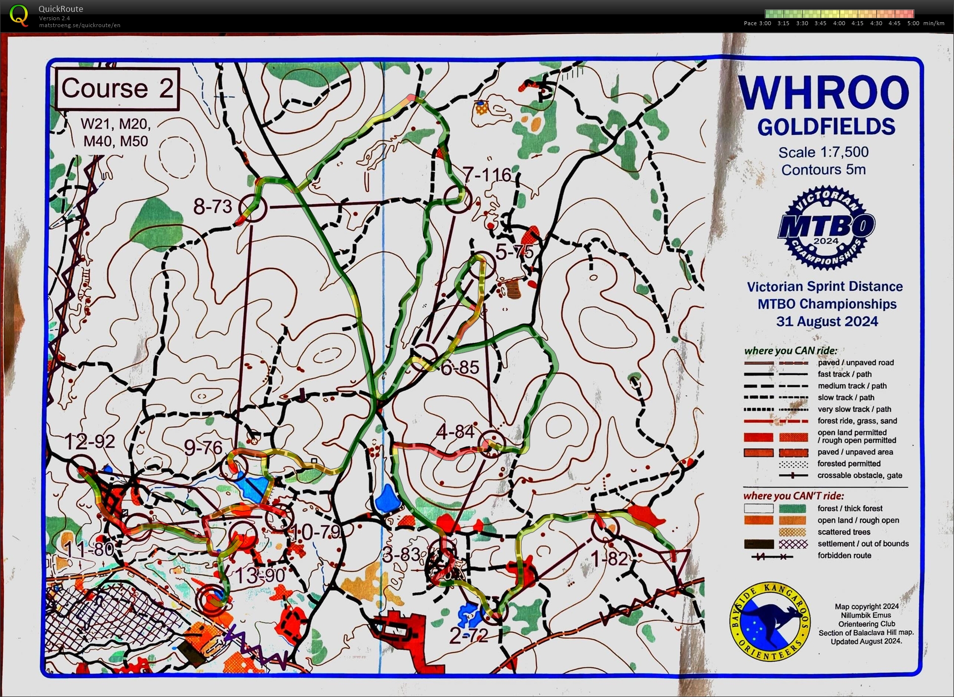 2024 Victorian MTBO Sprint Championship (31.08.2024)