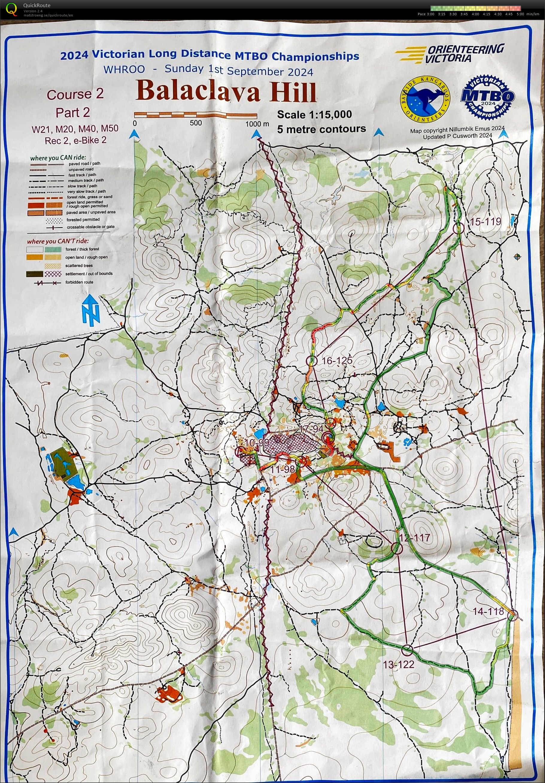 2024 Victorian MTBO Long Championship map 2 of 2 (01-09-2024)
