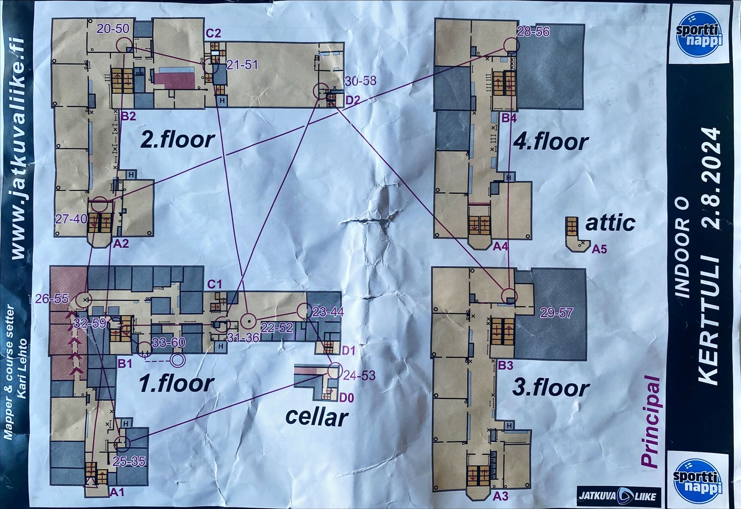 WMOC Indoor race map 2 (02.08.2024)
