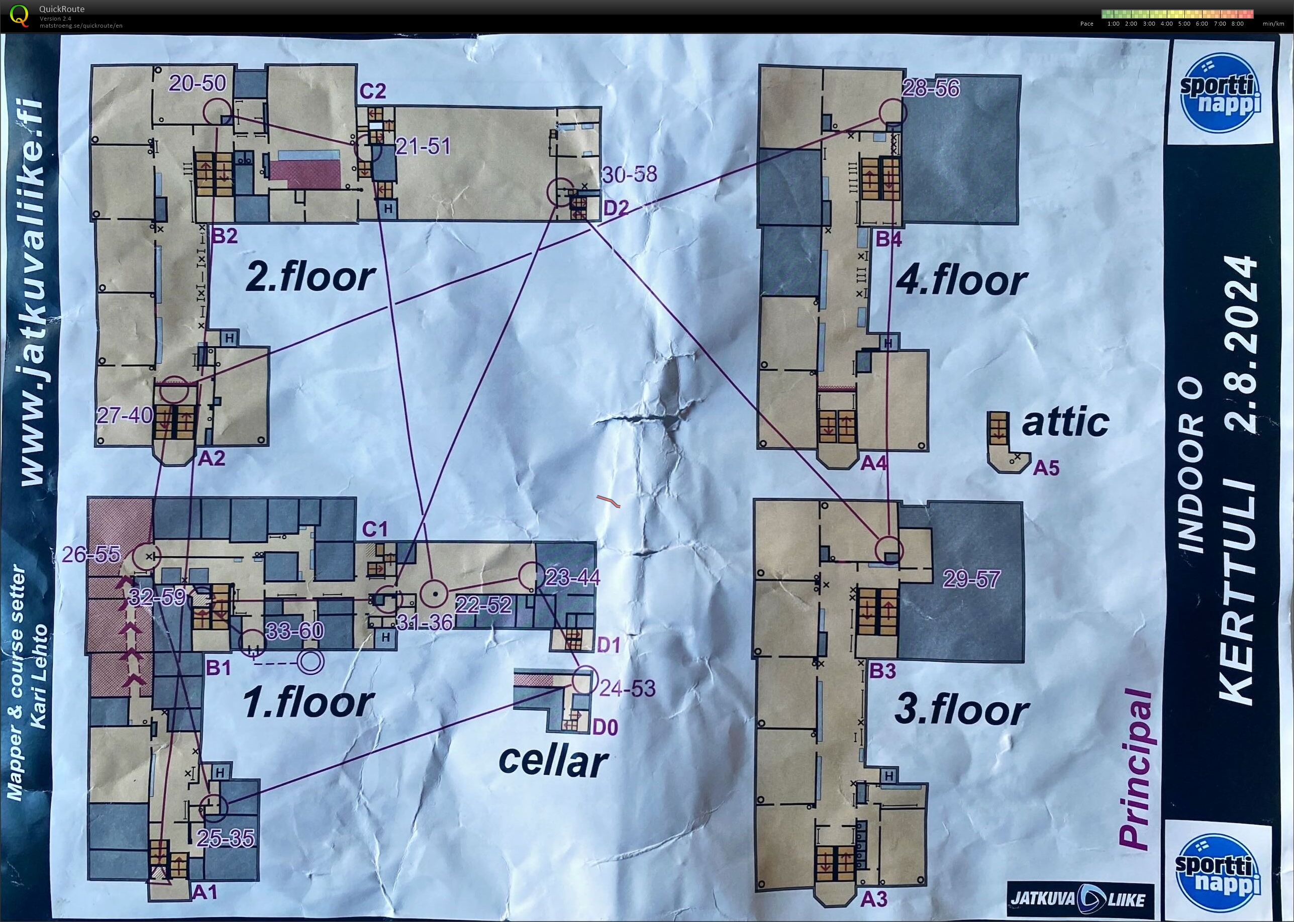WMOC Indoor race map 2 (02.08.2024)
