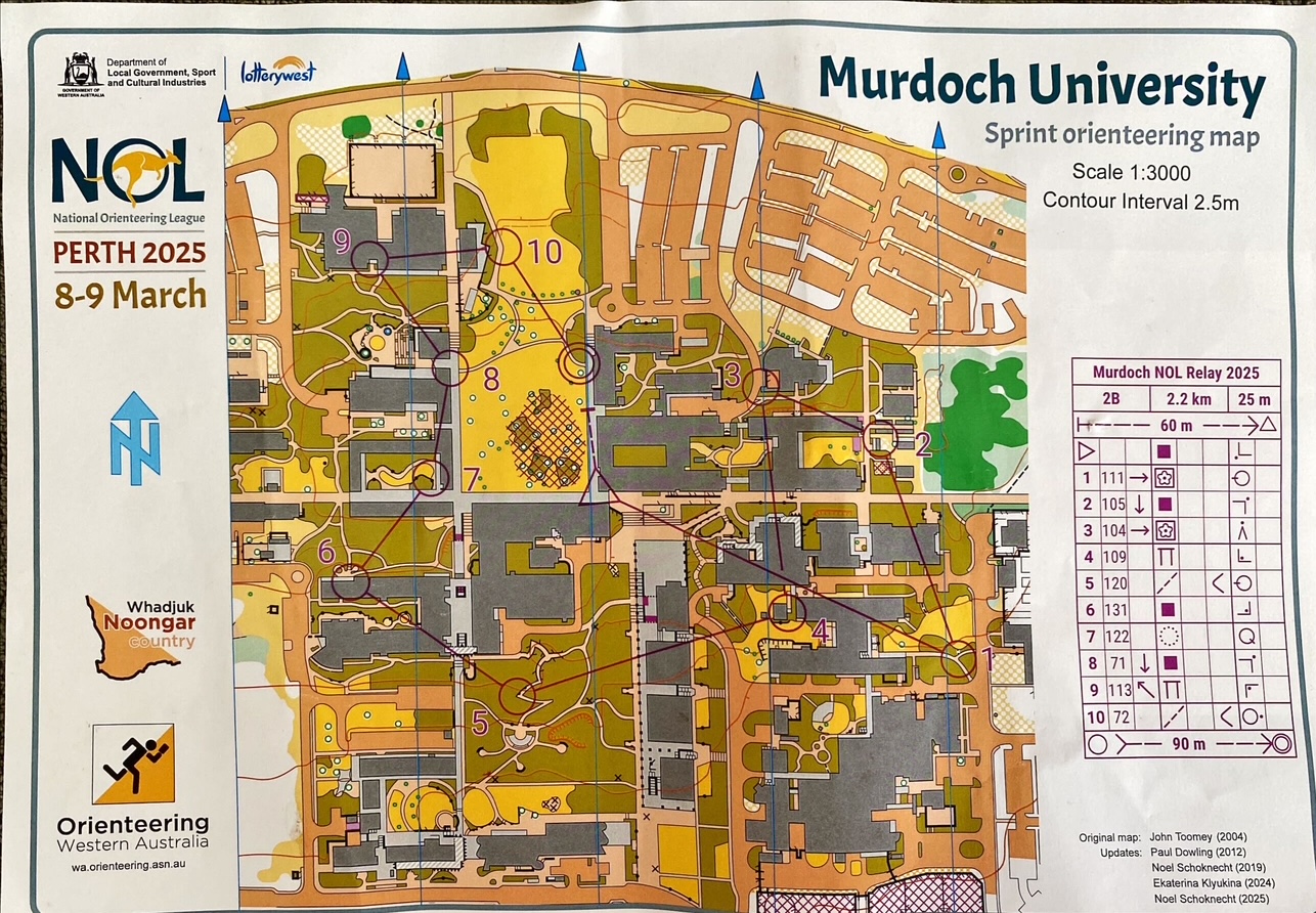 NOL 2d - Two Person Sprint Relay - Murdoch Uni map 1 (2025-03-09)