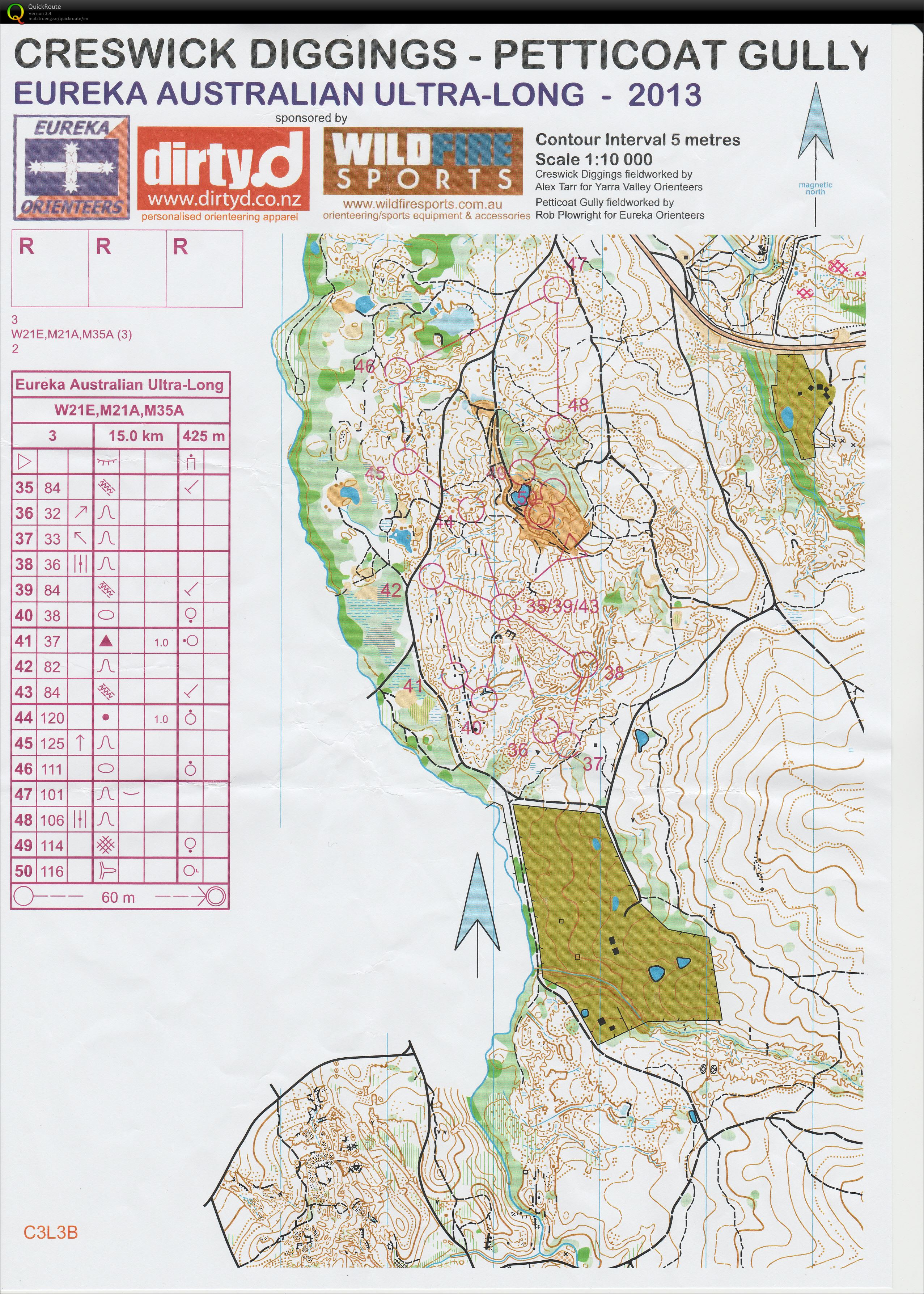 Australian Ultra Long, map 3 (course 3) (06/04/2013)