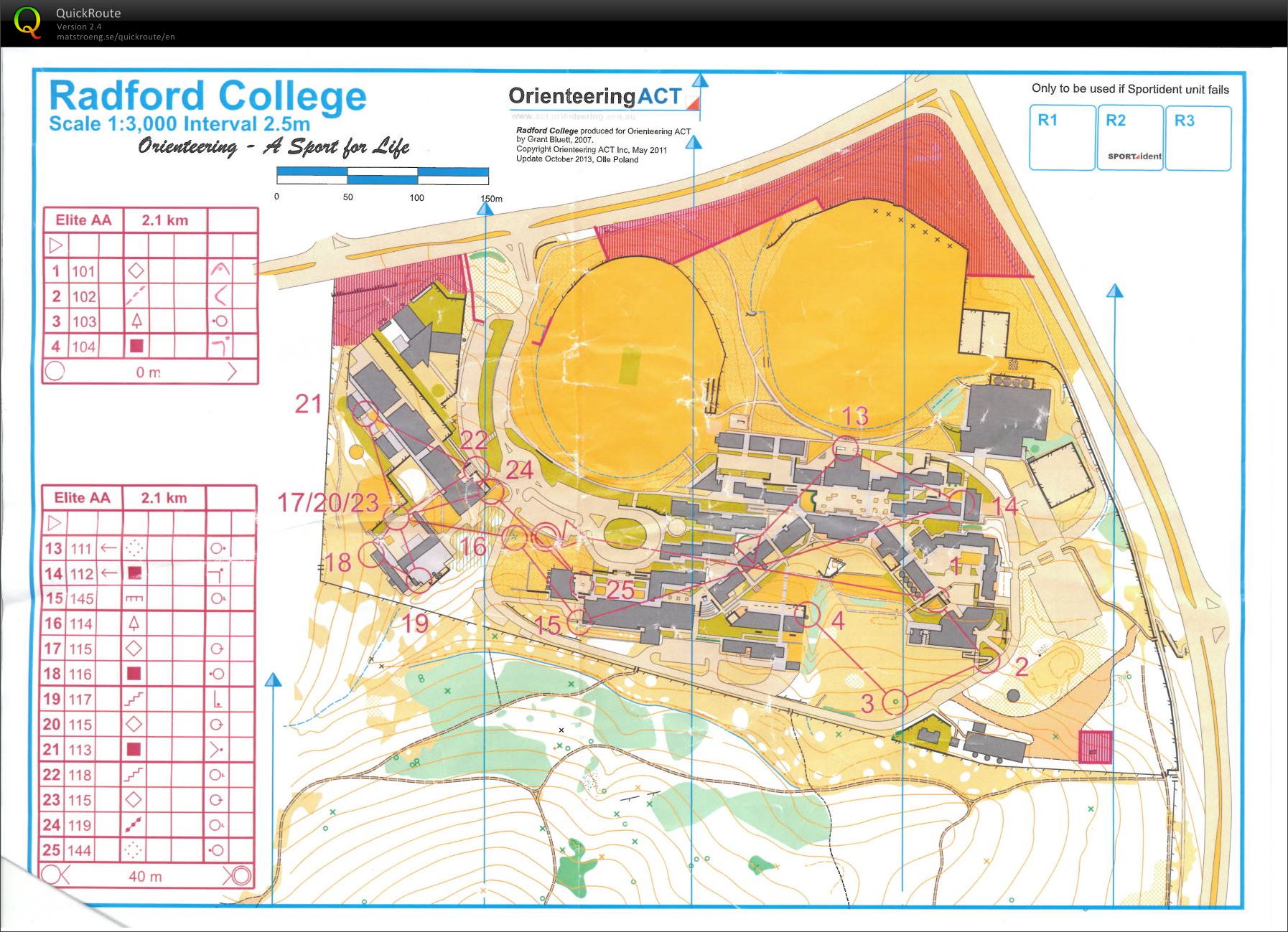 Sprint Canberra Stage 2 - map 1/2 (2014-01-24)