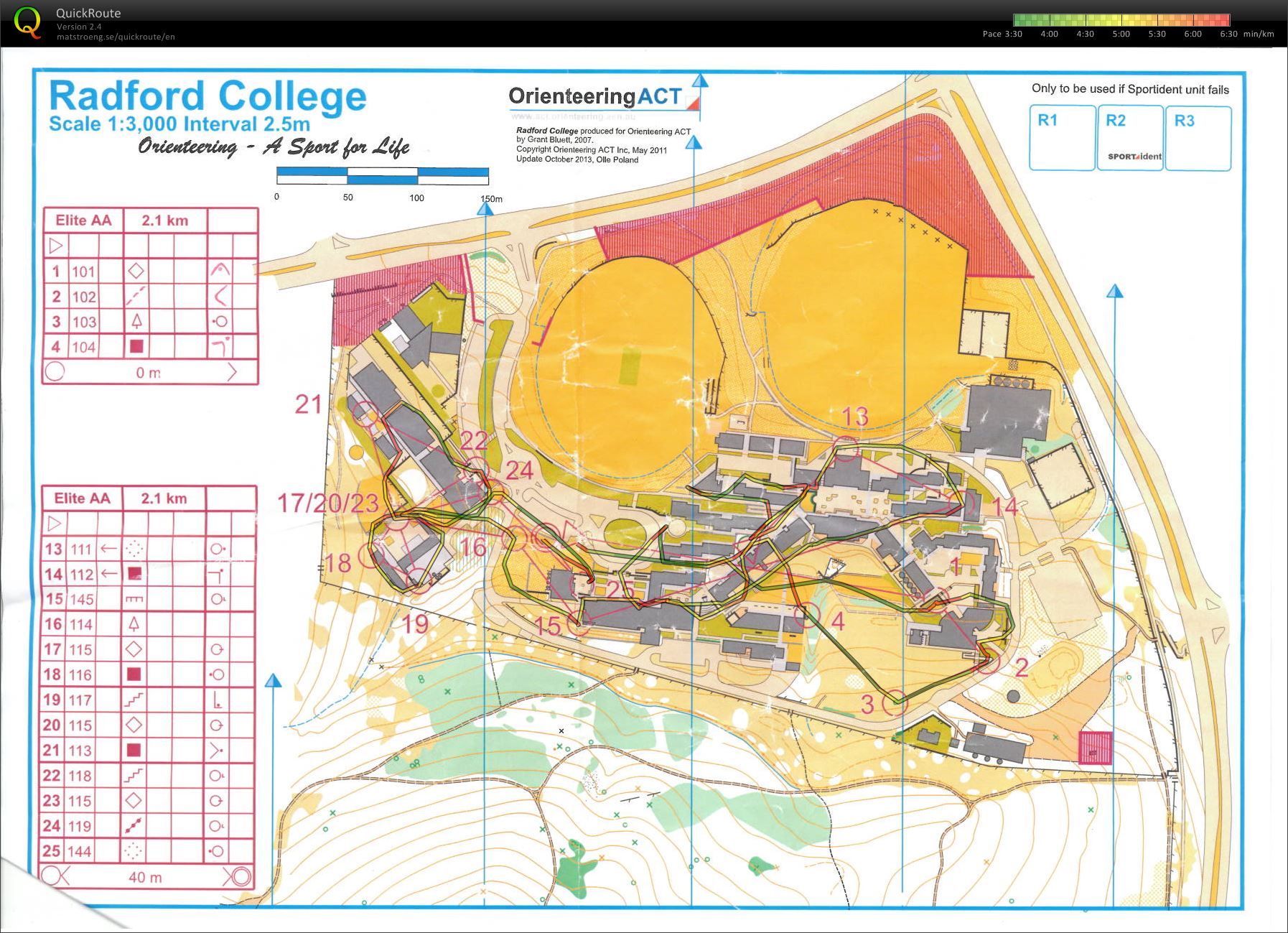 Sprint Canberra Stage 2 - map 1/2 (2014-01-24)